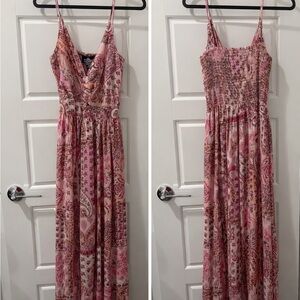 NWT Angie Pink Patterned Midi-Maxi Dress
